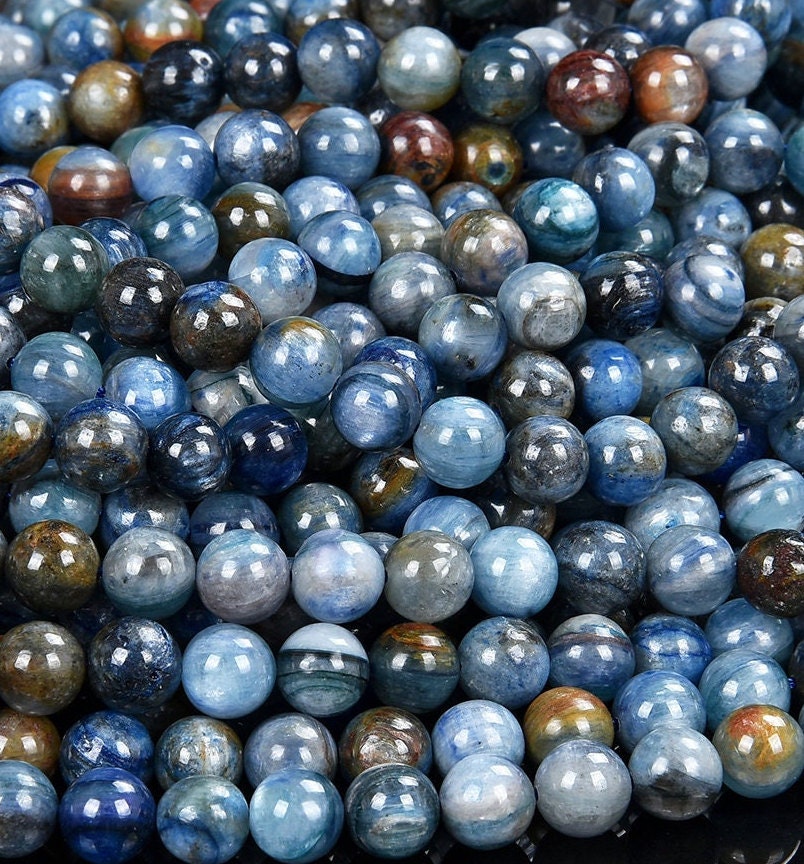 Kyanite Gemstone Round 5mm 6mm 7mm 8mm 9mm Loose Beads 7 Inch Half Strand (d520) Kyanite Gemstone Round 5mm 6mm 7mm 8mm 9mm Loose Beads 7 Inch Half Strand (d520)