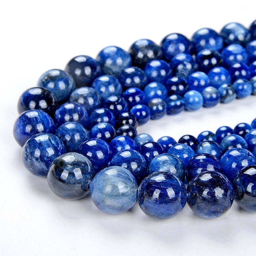 Kyanite Gemstone Grade Aa Round 6mm 8mm 10mm 12mm Loose Beads (d12)