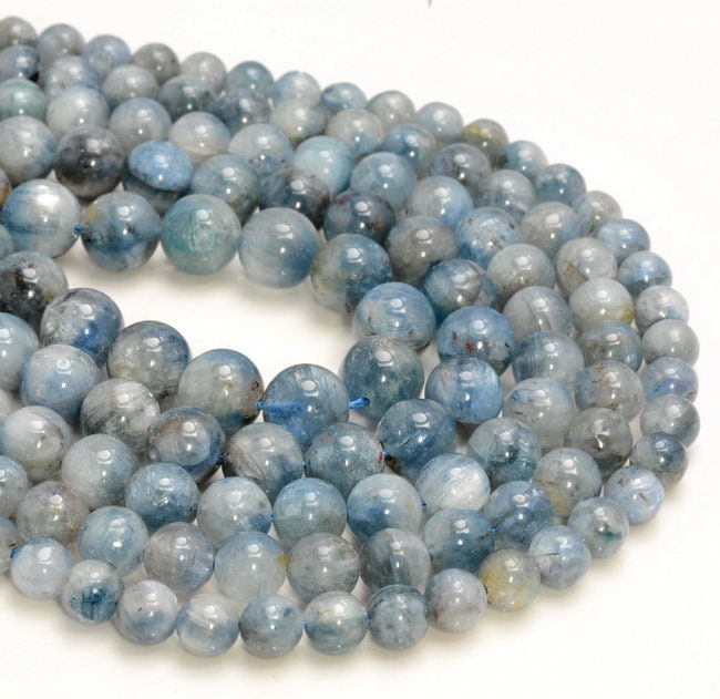 Genuine Natural Kyanite Gemstone Light Blue Translucent 6mm 7mm 8mm 9mm 10mm Round Loose Beads 15.5 Inch Full Strand (a248)