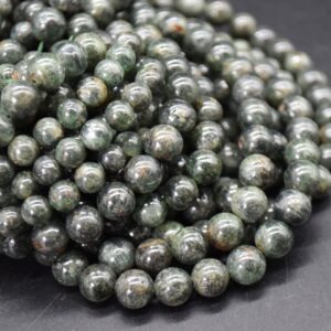 Green Kyanite Round Beads - 6mm, 8mm Sizes - 14" Strand - Natural Gemstone Beads For Jewellery Making | Crystal Beads Green Kyanite Round Beads - 6mm, 8mm Sizes - 14" Strand - Natural Gemstone Beads For Jewellery Making | Crystal Beads