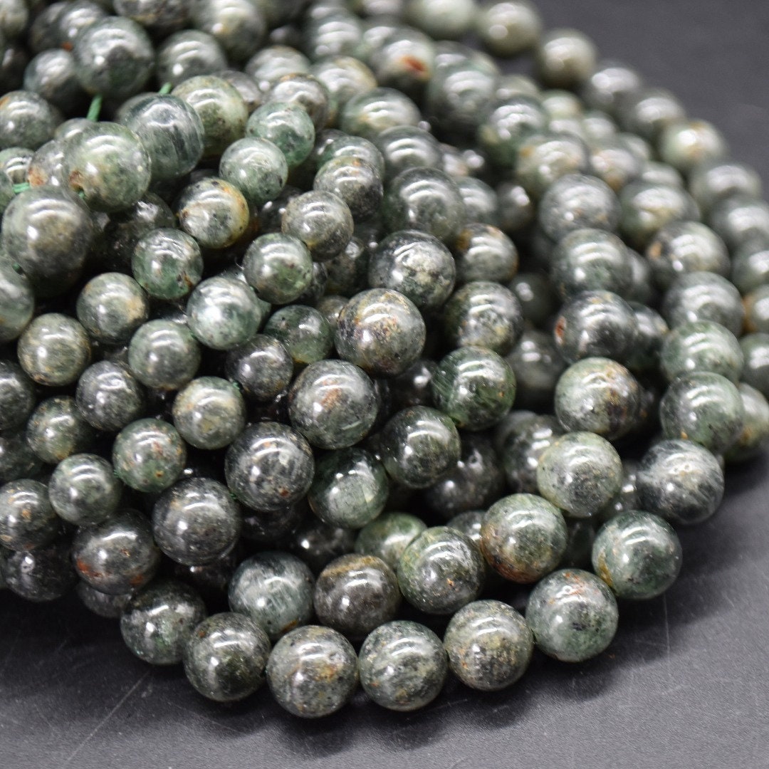 Green Kyanite Round Beads - 6mm, 8mm Sizes - 14" Strand - Natural Gemstone Beads For Jewellery Making | Crystal Beads