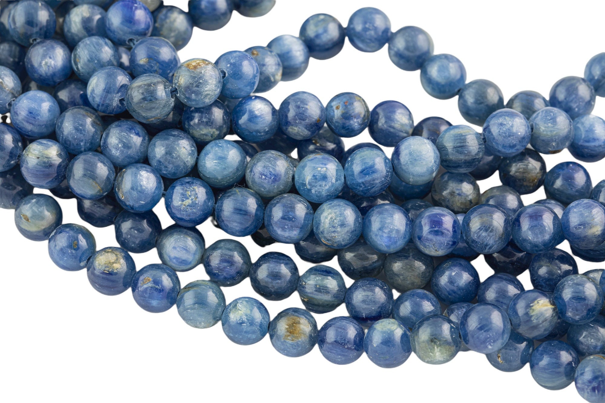 Natural Kyanite Beads,  Round, Full Strand  8mm, 10mm Aaa Quality  Smooth Gemstone Beads