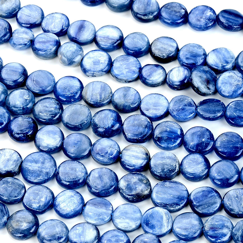 Natural Blue Kyanite Gemstone Grade Aaa Flat Round Button 8mm 9mm 10mm Loose Beads (p85) Natural Blue Kyanite Gemstone Grade Aaa Flat Round Button 8mm 9mm 10mm Loose Beads (p85)