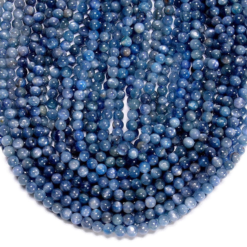 Natural Blue Kyanite Gemstone Grade Aaa Round 5mm Loose Beads 7 Inch Half Strand (80020685-p118)