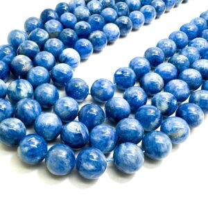 Natural Blue Kyanite Gemstone Beads: Polished Round High Grade Genuine Kyabte - Rn201 Natural Blue Kyanite Gemstone Beads: Polished Round High Grade Genuine Kyabte - Rn201