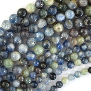 Natural Blue Green Kyanite Round Beads Gemstone 15" Strand 6m 8mm Natural Blue Green Kyanite Round Beads Gemstone 15" Strand 6m 8mm