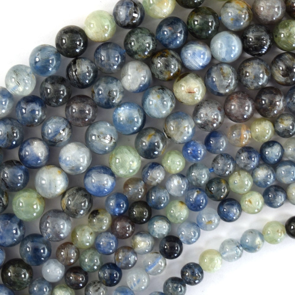 Natural Blue Green Kyanite Round Beads Gemstone 15" Strand 6m 8mm Natural Blue Green Kyanite Round Beads Gemstone 15" Strand 6m 8mm