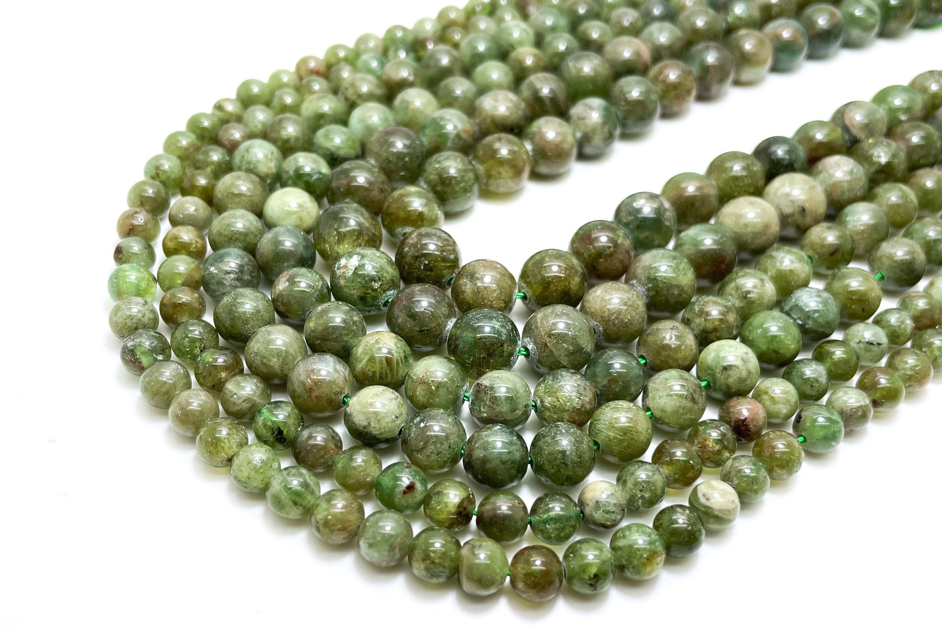 Natural Green Kyanite Beads, Smooth Polished Green Kyanite 6mm 8mm 10mm Round Gemstone Beads For Jewelry Making - Rn140