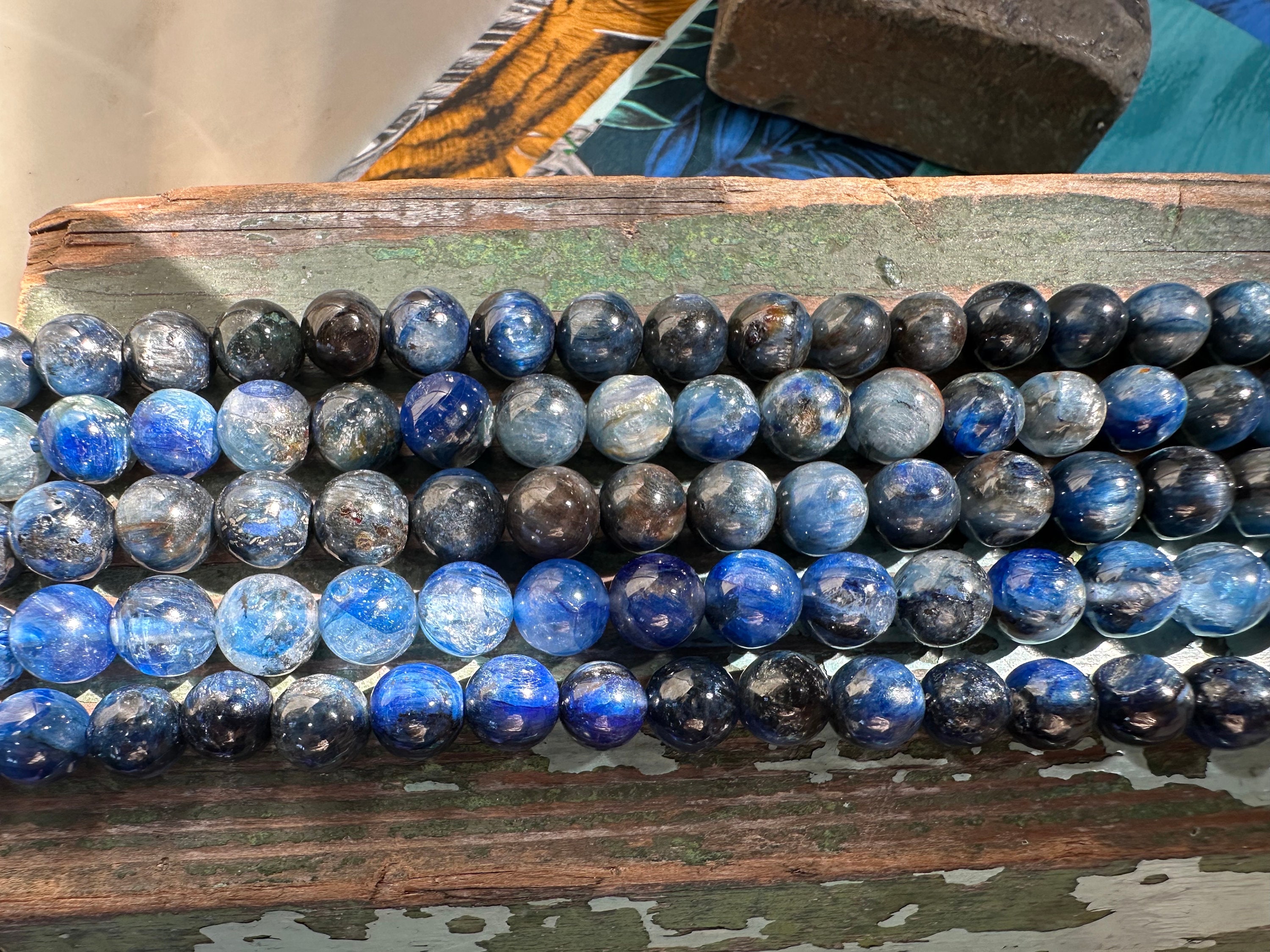 Natural Rustic Handcut Deep Blue Kyanite Round Smooth Beads 8mm Approx Blue Gemstone Beads Kyanite Gemstone Round Beads Natural Rustic Handcut Deep Blue Kyanite Round Smooth Beads 8mm Approx Blue Gemstone Beads Kyanite Gemstone Round Beads
