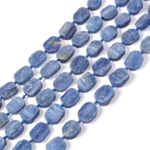02102 Natural Kyanite Raw Flat Freeform Rounded Rectangle Oval Loose Beads Diy Jewelry Making