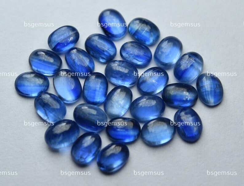 10 Pcs,natural Blue Kyanite Smooth Oval Shape,loose Stones,size.7x5mm