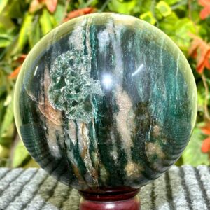 A Grade 160MM Green Kyanite Sphere: Healing Chakra Stone, Aura Cleansing