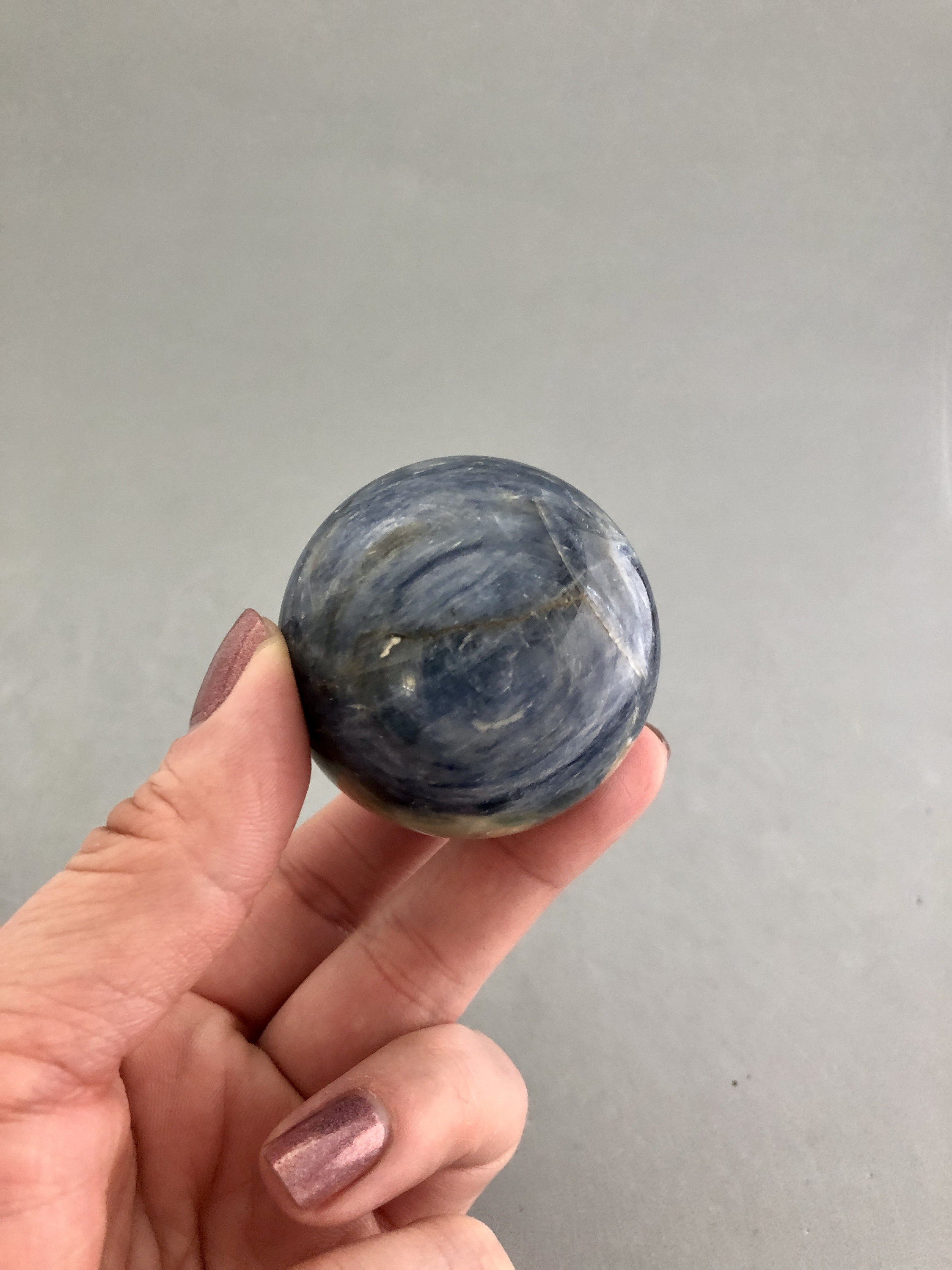 Blue Kyanite Sphere (1 7/8" Diameter) Connect Spirit Guide Third Eye Development Spiritual Connection Clearing Energy Metaphysical Crystal