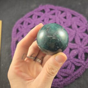 Deep Emerald Green Fuchsite Kyanite Sphere Crystals Stones Crystal Ball Polished Marble 45mm