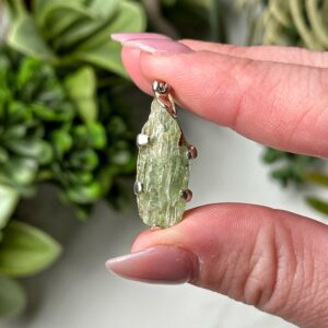 Green Kyanite Pendant | 3g | - #2 (raw Crystal Necklace, Healing Stone Jewelry, Heart Chakra, Love)