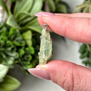 Green Kyanite Pendant | 3g | - #1 (raw Crystal Necklace, Healing Stone Jewelry, Heart Chakra, Love)