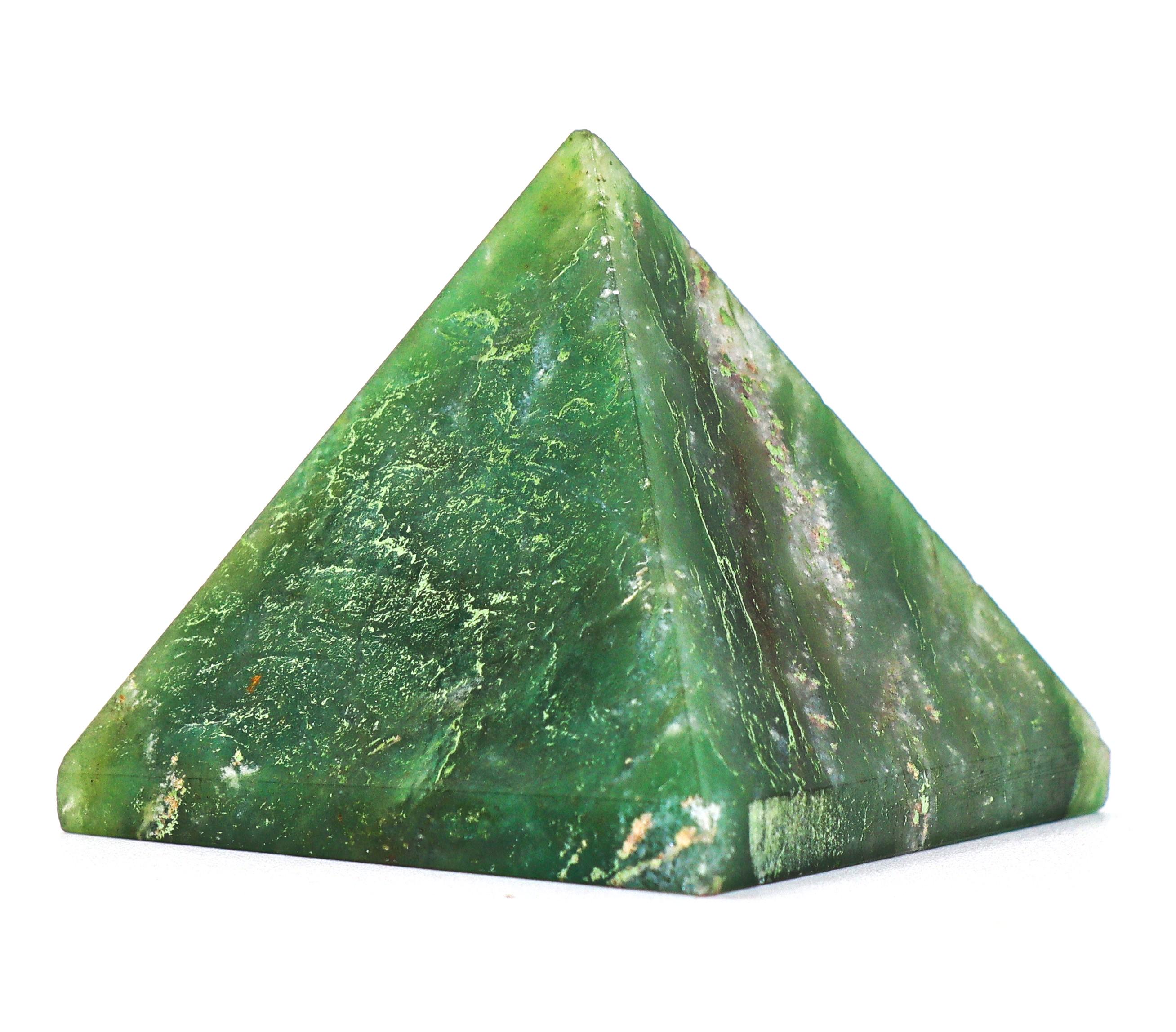 Green Kyanite Pyramid: Chakra Balancing Meditation Crystal (35mm)
