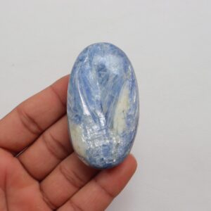 High Quality Blue Kyanite Palm Stone, Natural Silvery Blue Kyanite, Communication Stone, Blue Kyanite Gemstone For Rebalance, Throat Chakra