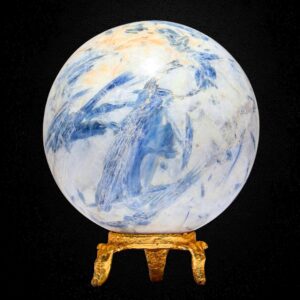 Natural Blue Kyanite Sphere 70mm Brazil Polished Crystal Ball 540g Statement Home Decor