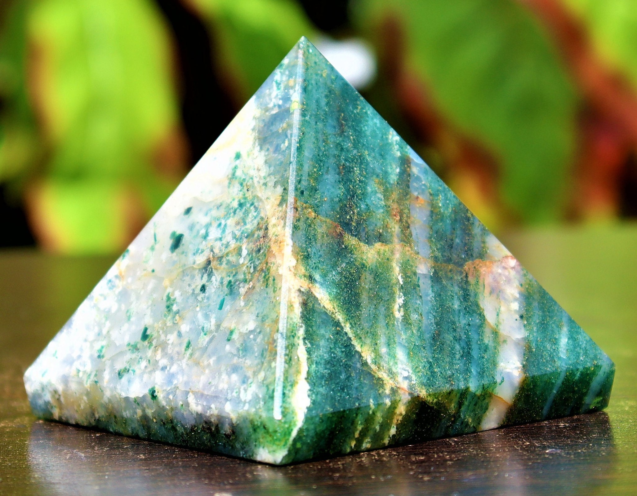 Natural Green Kyanite Crystal Pyramid - Small 65mm Metaphysical Gemstone For Spiritual Healing, Meditation Gift
