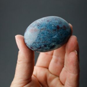 Ruby in Kyanite Polished Mini Palm Stone with Fuchsite