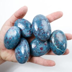 Ruby in Kyanite Polished Mini Palm Stone with Fuchsite - Random Pick