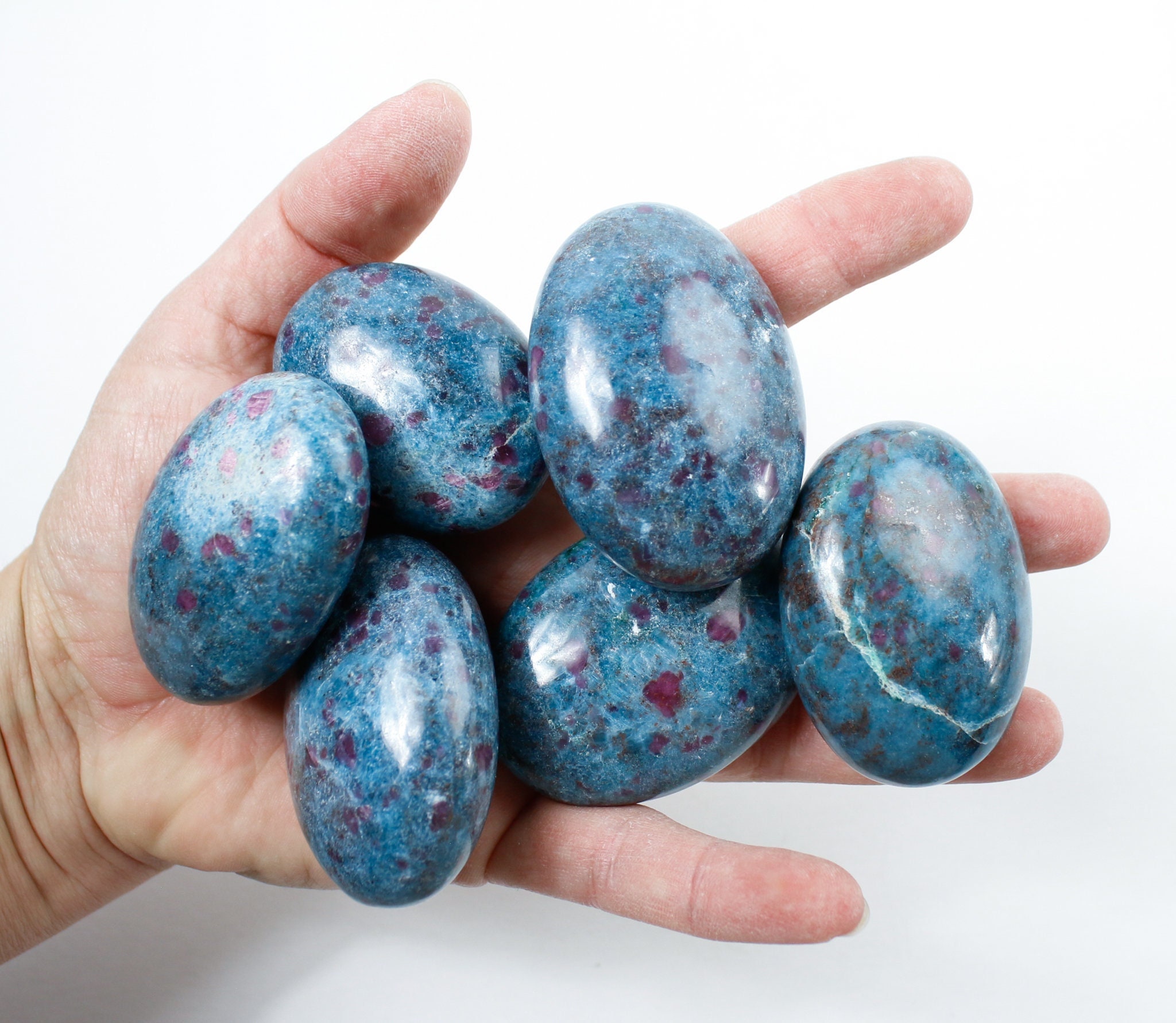 Ruby In Kyanite Polished Mini Palm Stone With Fuchsite - Random Pick
