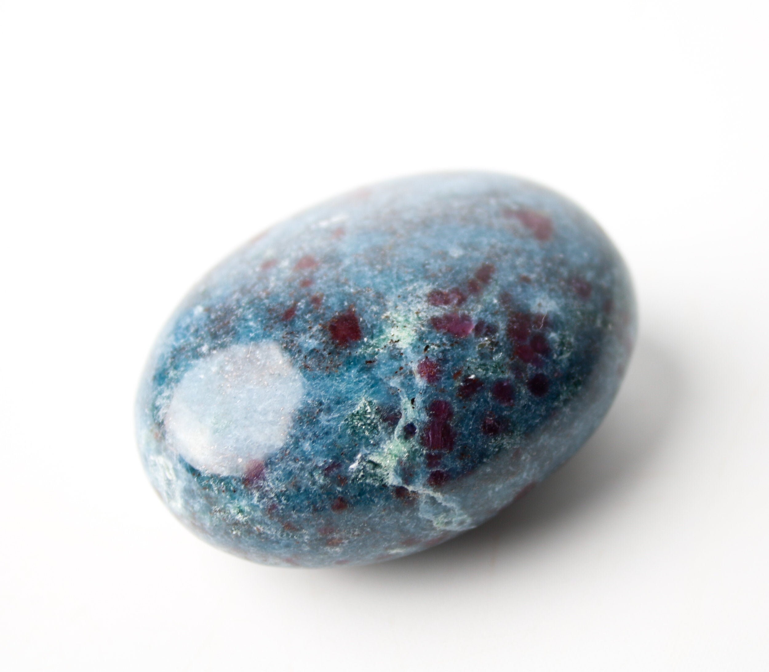 Ruby In Kyanite Polished Mini Palm Stone With Fuchsite