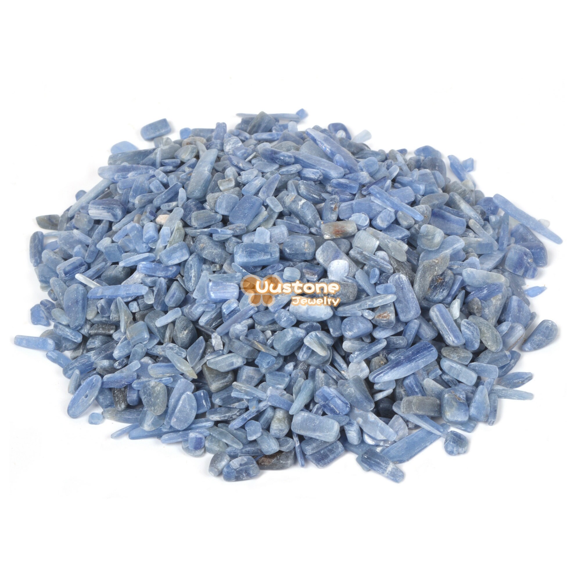 100 Grams Small Blue Kyanite Tumbled Chips Polished Crushed Stone Crystal Healing Embellishments