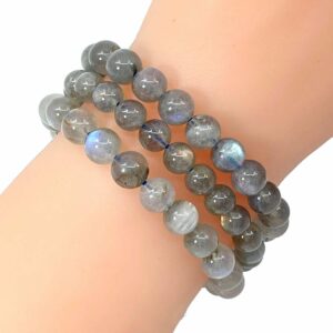 Labradorite 6-7mm Beaded Bracelet 7" #sk3862