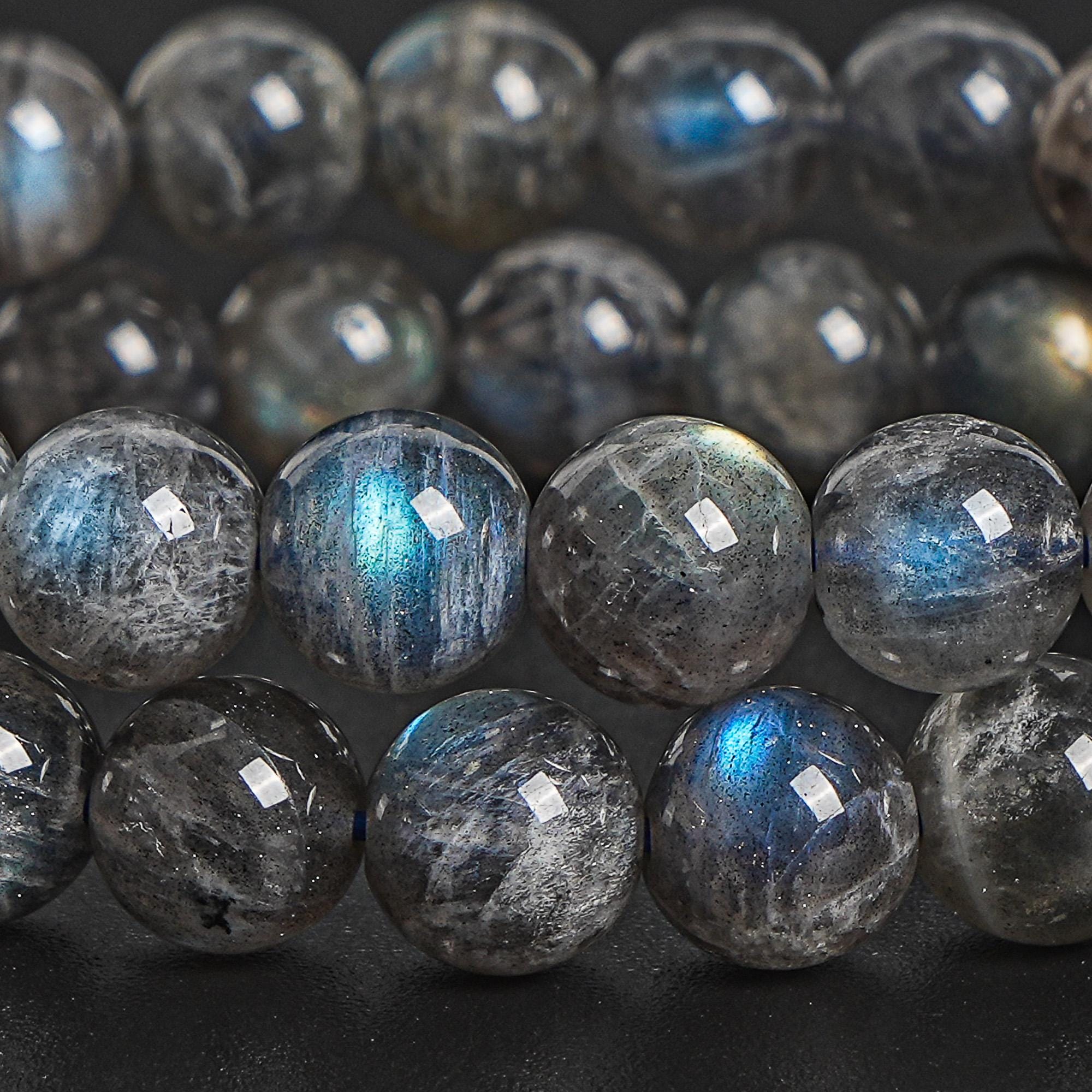 8-9mm Labradorite Beads Bracelet 7.5" Genuine Natural Round Gemstone Beads Beads