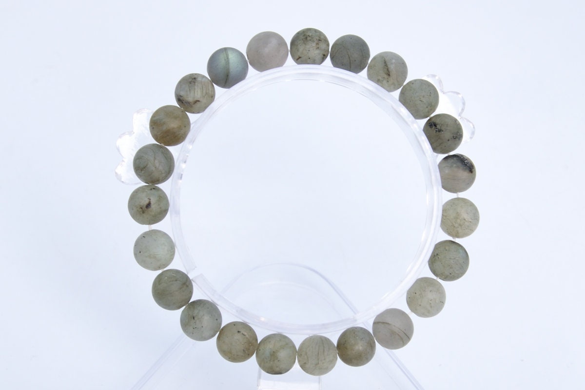 8mm Matte Light Gray Labradorite Beads Bracelet Grade A Genuine Natural Round Gemstone 7" Bulk Lot 1, 3, 5, 10 And 50 (106751h-061) 8mm Matte Light Gray Labradorite Beads Bracelet Grade A Genuine Natural Round Gemstone 7" Bulk Lot 1, 3, 5, 10 And 50 (106751h-061)