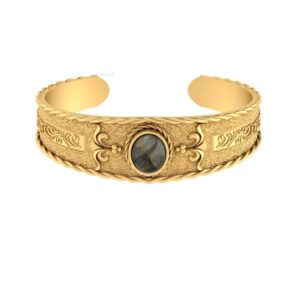 Engraved Ethnic Cuff Bracelet With Labradorite || Brass Adjustable Medieval Bangle Bracelet || Moroccan Cuff Bangle || Birthday Gift For Her Engraved Ethnic Cuff Bracelet With Labradorite || Brass Adjustable Medieval Bangle Bracelet || Moroccan Cuff Bangle || Birthday Gift For Her