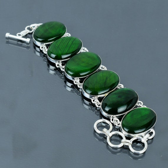 Green Fire Labradorite Bracelet: Handmade 925 Sterling Silver Adjustable Jewelry Green Fire Labradorite Bracelet: Handmade 925 Sterling Silver Adjustable Jewelry