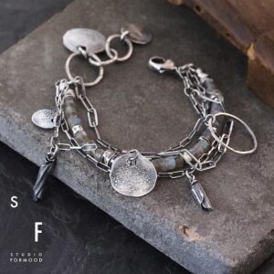 Oxidized Sterling Silver Labradorite Chain Bracelet – Artisan Modern Jewelry