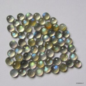10 Aaa Labradorite Rosecut Cabochons: Gray Gemstone (4mm) 10 Aaa Labradorite Rosecut Cabochons: Gray Gemstone (4mm)