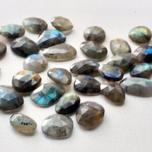 11-13mm Labradorite Rose Cut Cabochons, Labradorite Faceted Flat Back Cabochons, Labradorite For Jewelry (5pcs To 20pcs Options) - Godp5107 11-13mm Labradorite Rose Cut Cabochons, Labradorite Faceted Flat Back Cabochons, Labradorite For Jewelry (5pcs To 20pcs Options) - Godp5107