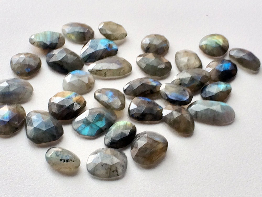 11-13mm Labradorite Rose Cut Cabochons, Labradorite Faceted Flat Back Cabochons, Labradorite For Jewelry (5pcs To 20pcs Options) - Godp5107 11-13mm Labradorite Rose Cut Cabochons, Labradorite Faceted Flat Back Cabochons, Labradorite For Jewelry (5pcs To 20pcs Options) - Godp5107