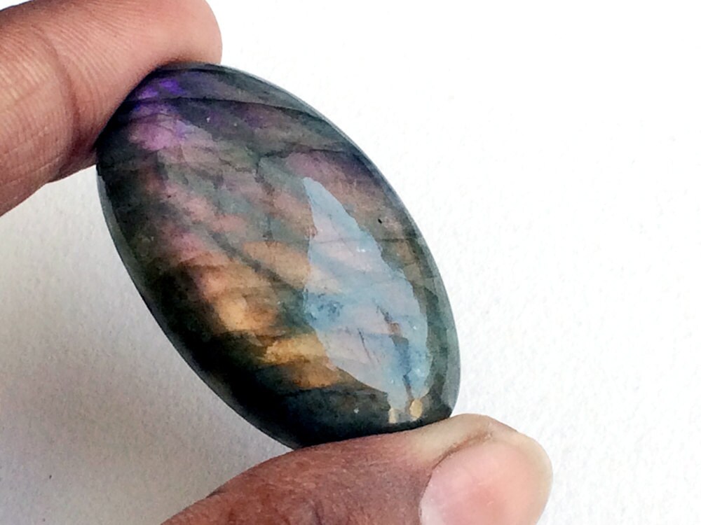 22x38mm Labradorite Plain Oval Cabochon, Rare Purple Fire Labradorite Gem, Purple Labradorite For Jewelry, Beautiful Labradorite - Ks3224
