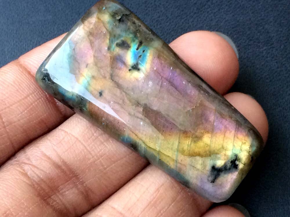 22x42mm Labradorite Plain Fancy Shape Cabochon, Rare Purple Fire Labradorite Gemstones, 1 Pc Purple Labradorite For Jewelry - Ks3217 22x42mm Labradorite Plain Fancy Shape Cabochon, Rare Purple Fire Labradorite Gemstones, 1 Pc Purple Labradorite For Jewelry - Ks3217