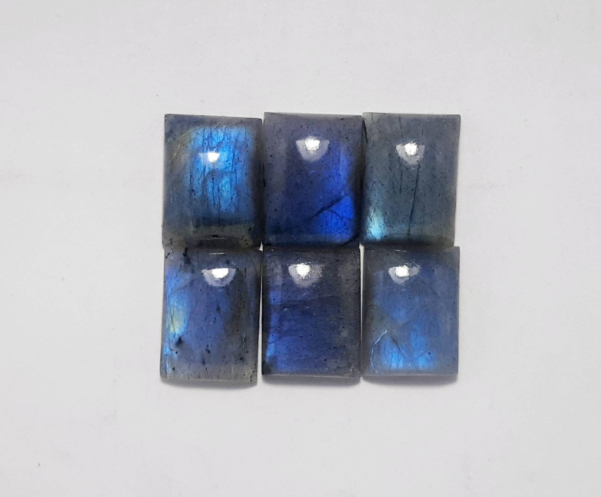 Aaa Labradorite Baguette Cabochon: Multi Fire Gemstone (10x14 To 20x30 Mm)