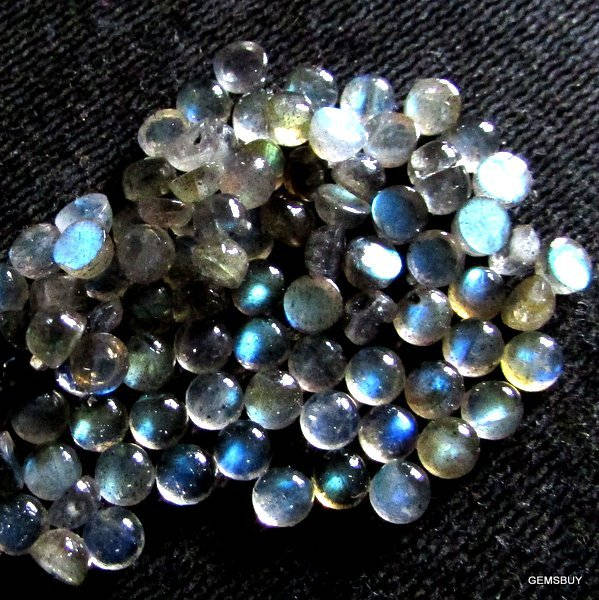 Aaa Labradorite Round Cabochons: Gray Gemstone With Multi-fire (6mm, 10 Pieces)