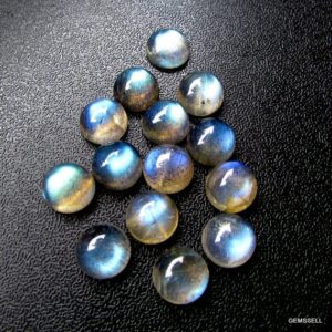 Aaa Labradorite Round Cabochons: Gray Gemstone With Multi-fire (7mm, 5pcs) Aaa Labradorite Round Cabochons: Gray Gemstone With Multi-fire (7mm, 5pcs)