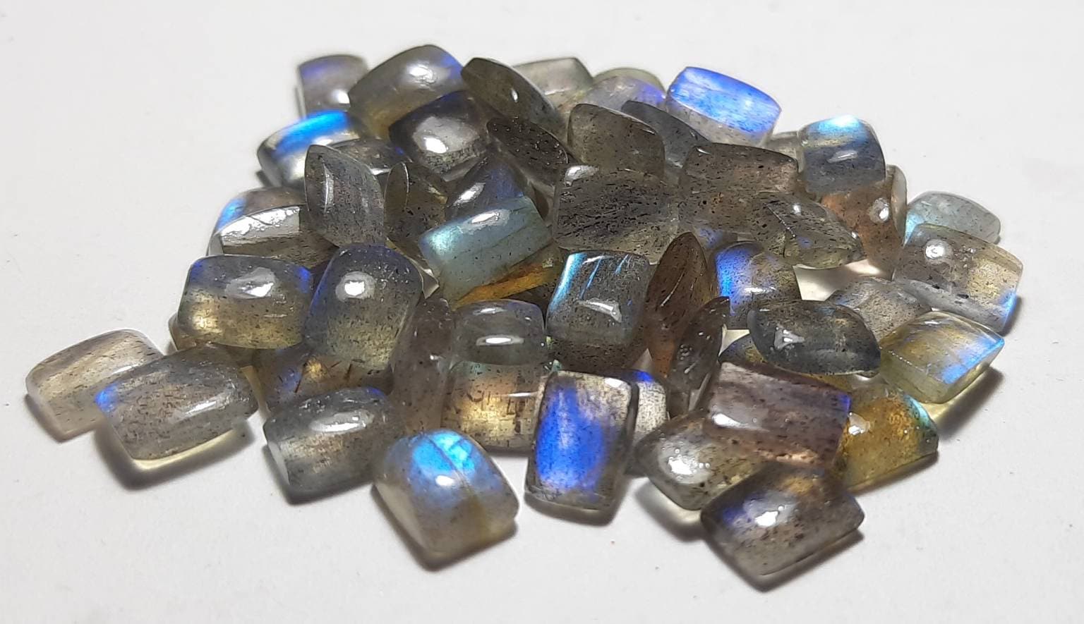 Natural Labradorite Baguette Cabochon Gemstone/aaa Quality/sizes 3x5 To 10x14 Mm/jewelry Making Labradorite/labradorite Gemstone/baguettecab