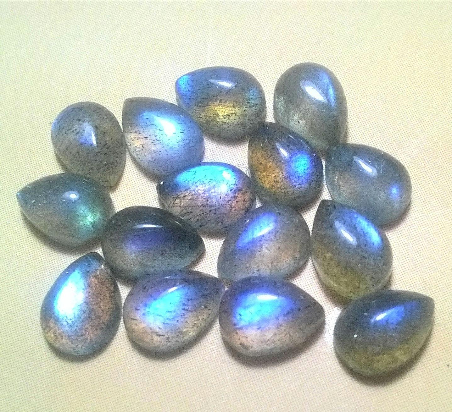 Natural Labradorite Pear Cabochon: Aaa Quality Loose Gemstone Natural Labradorite Pear Cabochon: Aaa Quality Loose Gemstone