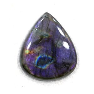 Pear Labradorite Cabochon: Purple Fire Gemstone (32*38 Mm, 65.75 Cts) Pear Labradorite Cabochon: Purple Fire Gemstone (32*38 Mm, 65.75 Cts)