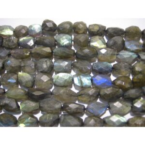 15mm Labradorite Tumbles Beads, Flashy Labradorite, Labradorite Faceted Nuggets, Labradorite 20 Pieces, Tumble Beads - Gfjlt