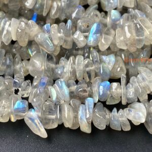 32" Aa Labradorite 5x10mm Chips , Labradorite Small Chips Gemstone, Grey Color Small Diy Jewelry Beads, Gemstone Wholesaler