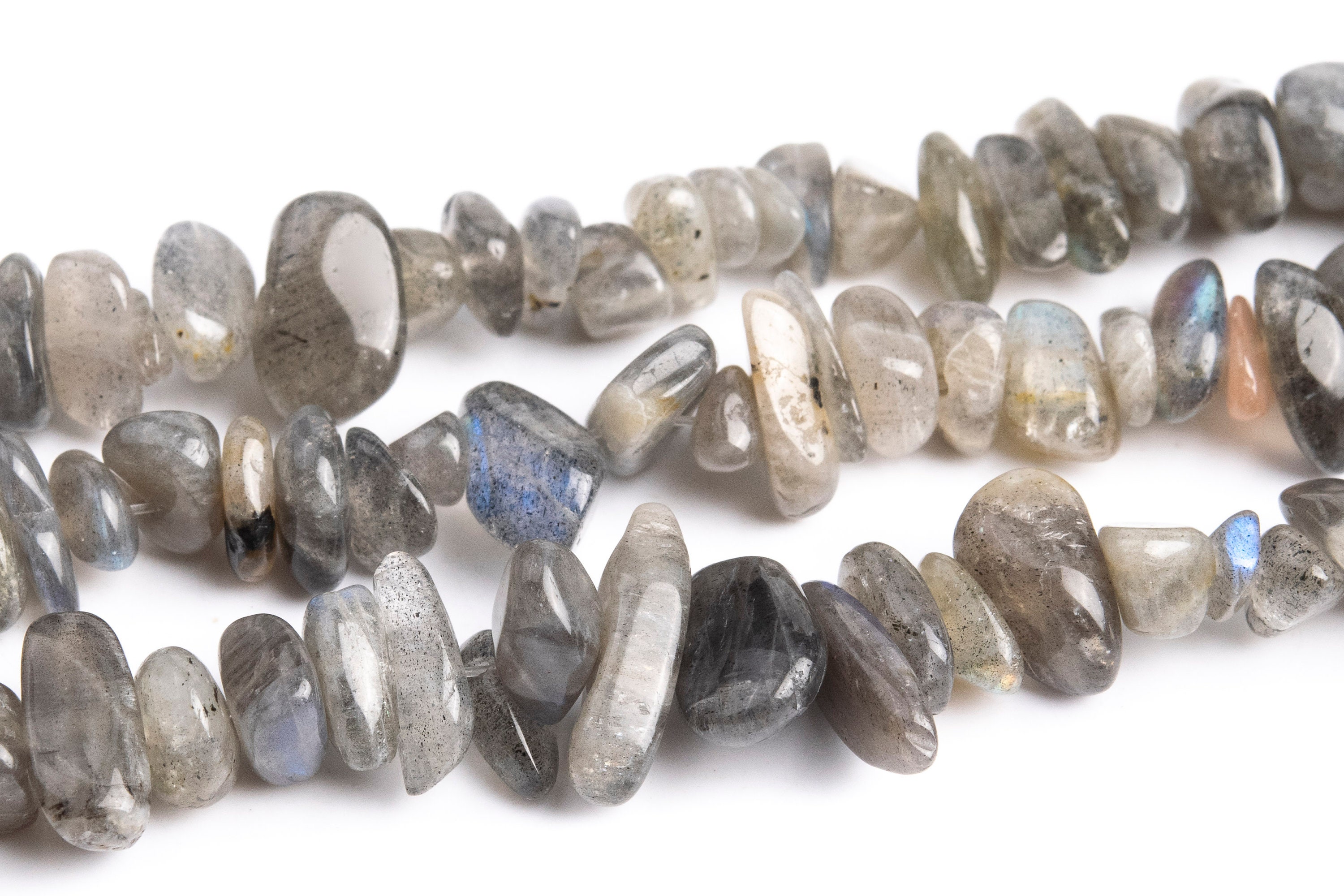4-10mm Gray Labradorite Beads Pebble Chips Madagascar Grade Aa Genuine Natural Gemstone Beads 15.5"bulk Lot Options (108404)