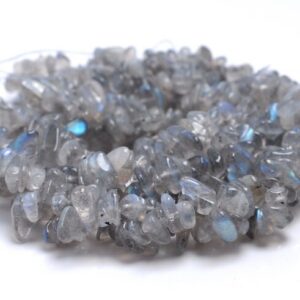 6-7mm Labradorite Gemstone Pebble Nugget Chip Loose Beads 35 Inch (80001752-a16)